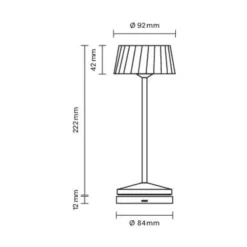 LED-Akku-Tischlampe Facetta, beige, 22 cm, Metall, CCT IP44
