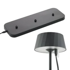 LED-Akku-Tischlampe Facetta, 3er-Set, schwarz, 22 cm, IP44
