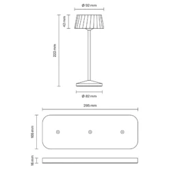 LED-Akku-Tischlampe Facetta, 3er-Set, weiß, 22 cm, IP44
