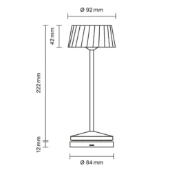 LED-Akku-Tischlampe Facetta, grün, Höhe 22 cm, Metall, CCT