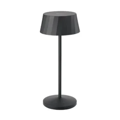 LED-Akku-Tischlampe Facetta, schwarz, 22 cm, Metall CCT IP44