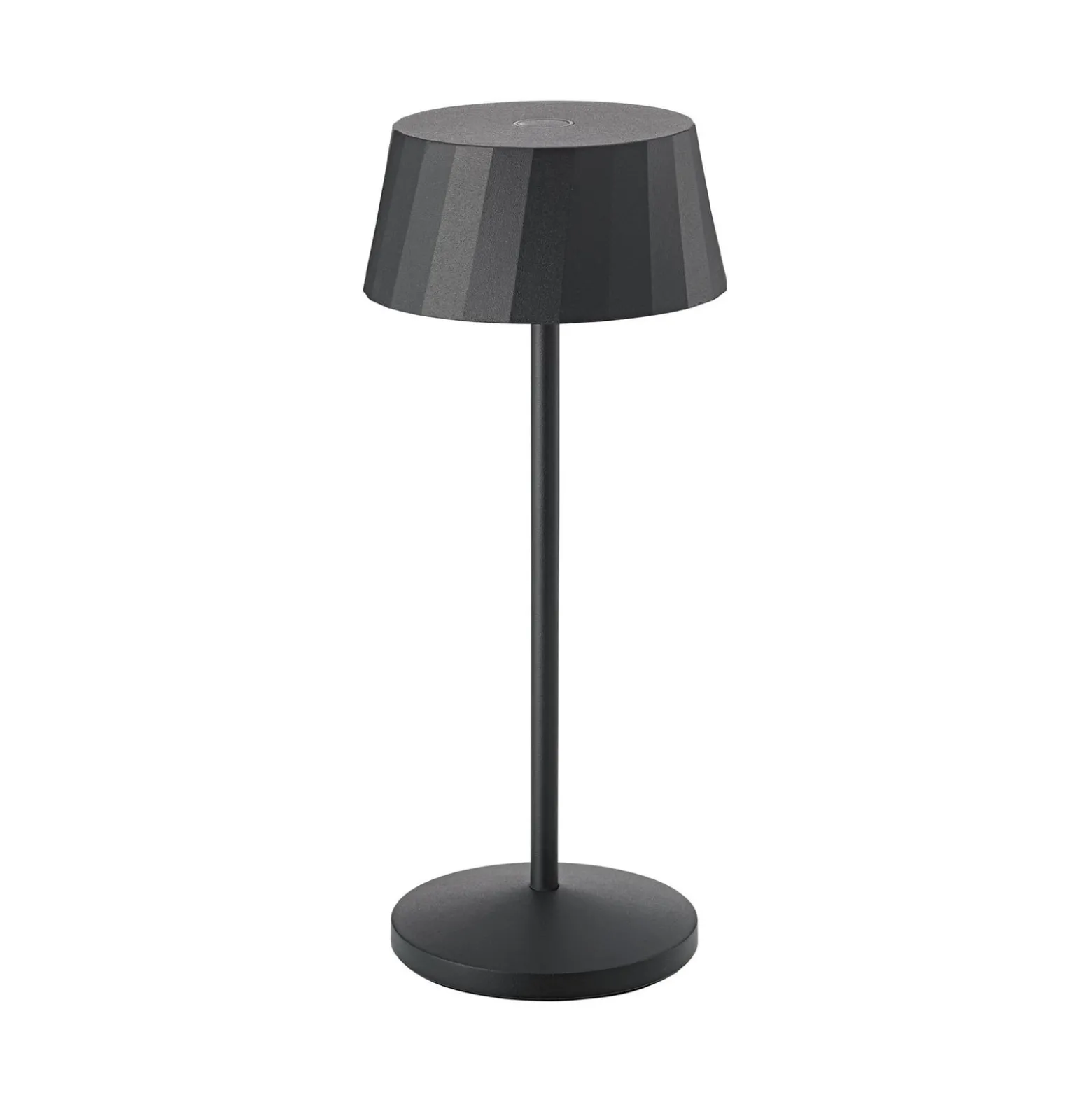 LED-Akku-Tischlampe Facetta, schwarz, 22 cm, Metall CCT IP44