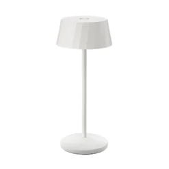 LED-Akku-Tischlampe Facetta, weiß, 22 cm, Metall, CCT IP44
