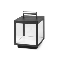 LED-Akku-Tischlampe Kerala, dunkelgrau, Alu, Höhe 26,8 cm