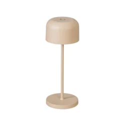 LED-Akku-Tischlampe Lille, Höhe 20 cm, sandfarben, IP54, USB