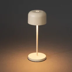 LED-Akku-Tischlampe Lille, Höhe 20 cm, sandfarben, IP54, USB