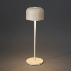 LED-Akku-Tischlampe Lille, Höhe 36 cm, sandfarben, IP54, USB