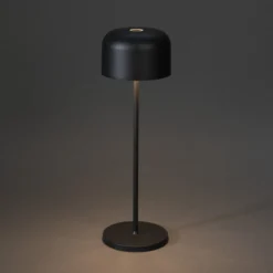LED-Akku-Tischlampe Lille, Höhe 36 cm, schwarz, IP54, USB