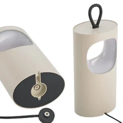 LED-Akku-Tischlampe Lunari, beige, 16 cm, Metall, CCT IP44