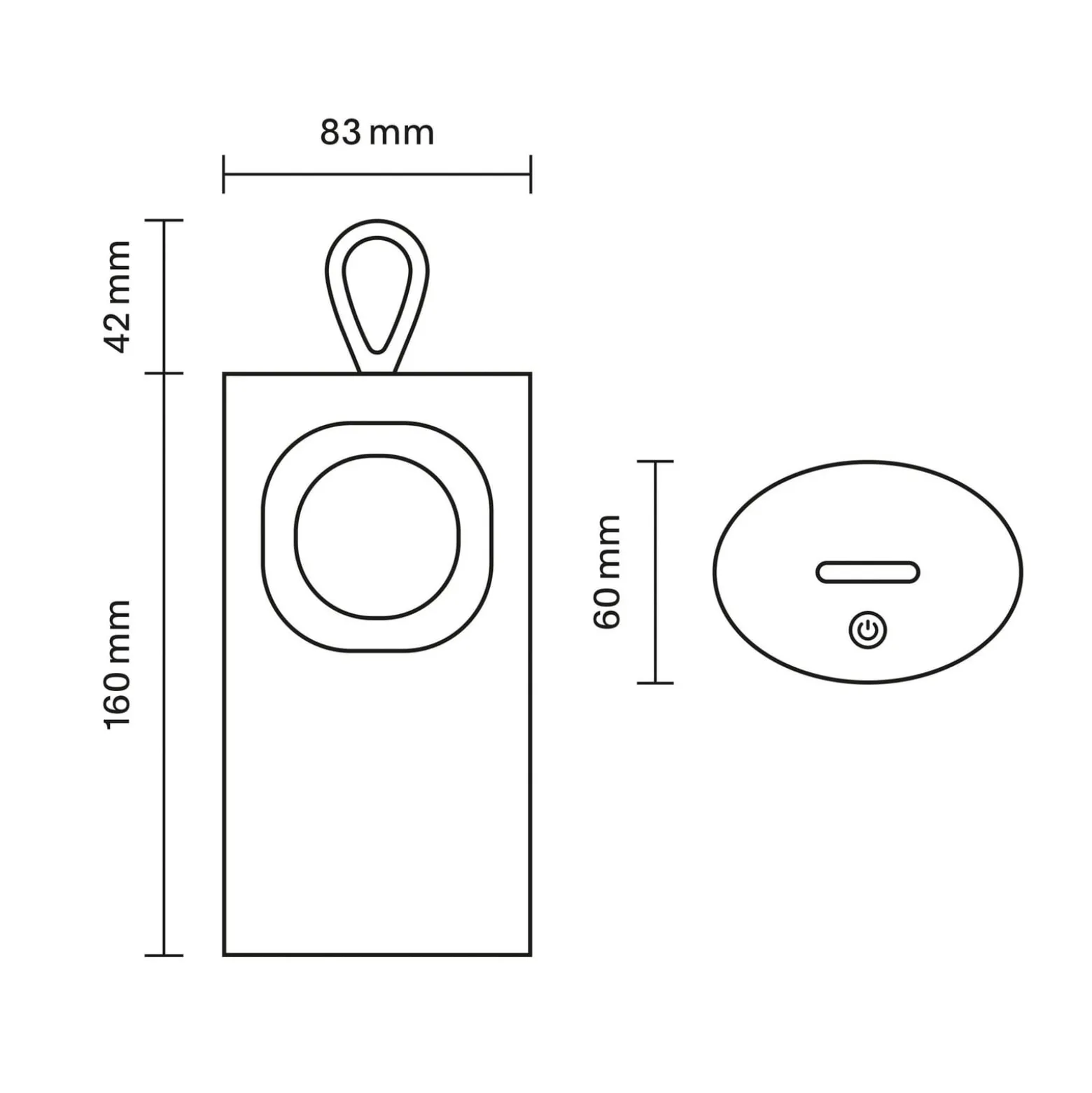 LED-Akku-Tischlampe Lunari, schwarz, 16 cm, Metall, CCT IP44