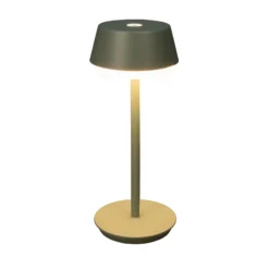 LED-Akku-Tischlampe Lyon, grün/grau, IP54, Dimmer, CCT, RGB