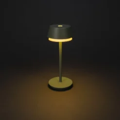 LED-Akku-Tischlampe Lyon, grün/grau, IP54, Dimmer, CCT, RGB