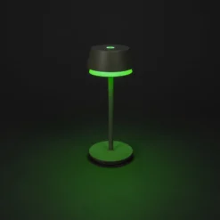 LED-Akku-Tischlampe Lyon, grün/grau, IP54, Dimmer, CCT, RGB