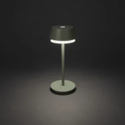 LED-Akku-Tischlampe Lyon, grün/grau, IP54, Dimmer, CCT, RGB