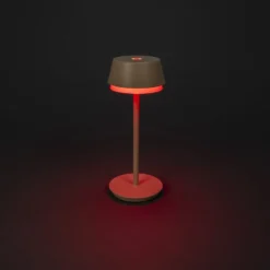LED-Akku-Tischlampe Lyon, sandfarben, IP54, Dimmer, CCT, RGB