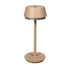 LED-Akku-Tischlampe Lyon, sandfarben, IP54, Dimmer, CCT, RGB