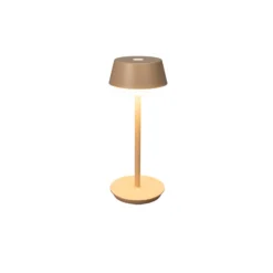 LED-Akku-Tischlampe Lyon, sandfarben, IP54, Dimmer, CCT, RGB