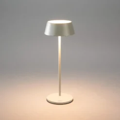 LED-Akku-Tischlampe Menton, grau, Höhe 27 cm, IP54, USB
