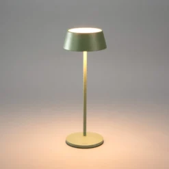 LED-Akku-Tischlampe Menton, grün, Höhe 27 cm, IP54, USB
