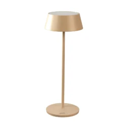 LED-Akku-Tischlampe Menton, sandfarben, Höhe 27cm, IP54, USB