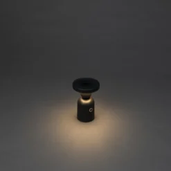 LED-Akku-Tischlampe Nantes, schwarz, Alu, IP54, Dimmer, CCT