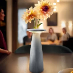 LED-Akku-Tischlampe Nuflair, grau, IP54, dimmbar, 24 cm