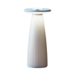 LED-Akku-Tischlampe Nuflair, grau, IP54, dimmbar, 24 cm