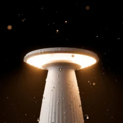 LED-Akku-Tischlampe Nuflair, rostbraun, IP54, dimmbar, 24 cm