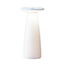 LED-Akku-Tischlampe Nuflair, weiß, IP54, dimmbar, 24 cm