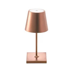 LED-Akkutischlampe Nuindie mini, USB-C, bronze, IP54, dimm.