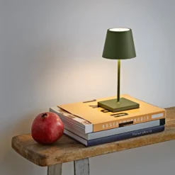 LED-Akkutischlampe Nuindie mini, USB-C, tannengrün, dimmbar