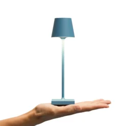 LED-Akkutischlampe Nuindie pocket, blau, IP54, dimmbar