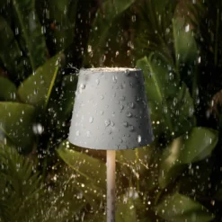 LED-Akkutischlampe Nuindie pocket, grau, IP54, dimmbar
