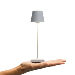 LED-Akkutischlampe Nuindie pocket, grau, IP54, dimmbar