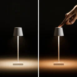 LED-Akkutischlampe Nuindie pocket, lila, IP54, dimmbar
