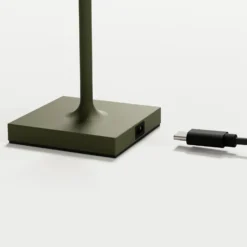 LED-Akkutischlampe Nuindie pocket, tannengrün, IP54, dimmbar