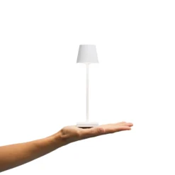LED-Akkutischlampe Nuindie pocket, weiß, IP54, dimmbar