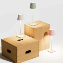 LED-Akkutischlampe Nuindie, USB-C, beige, IP54, dimmbar