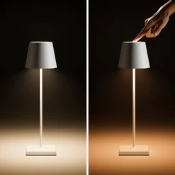 LED-Akkutischlampe Nuindie, USB-C, blau, IP54, dimmbar