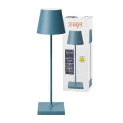 LED-Akkutischlampe Nuindie, USB-C, blau, IP54, dimmbar