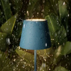 LED-Akkutischlampe Nuindie, USB-C, blau, IP54, dimmbar