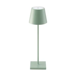 LED-Akkutischlampe Nuindie, USB-C, salbeigrün, IP54, dimmbar