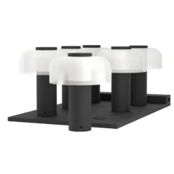 LED-Akku-Tischlampe Ponente, Ø 16 cm, schwarz/weiß, CCT