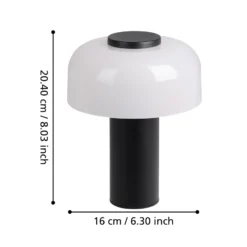 LED-Akku-Tischlampe Ponente, Ø 16 cm, schwarz/weiß, CCT