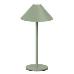LED-Akku-Tischlampe Prato, salbeigrün Höhe 25 cm Metall IP54