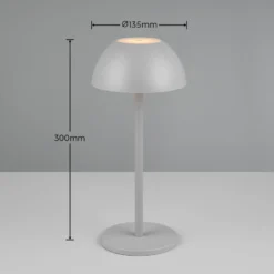 LED-Akku-Tischlampe Ricardo, grau, Höhe 30 cm, Kunststoff