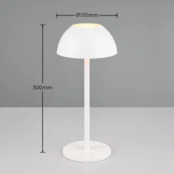 LED-Akku-Tischlampe Ricardo, weiß, Höhe 30 cm, Kunststoff