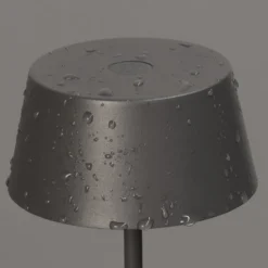 LED-Akku-Tischlampe Sienna Pro, sandgrau, 24 cm, Metall IP54