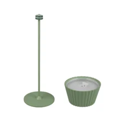 LED-Akku-Tischlampe Suarez, grün, Höhe 39 cm, Metall
