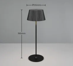 LED-Akku-Tischlampe Suarez, schwarz, Höhe 39 cm, Metall